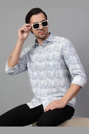 CANTABIL Men Spread Collar Geometric Printed Cotton Slim Fit Casual Shirt