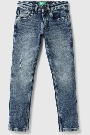 Benetton Boys Slim Fit Low Distress Jeans