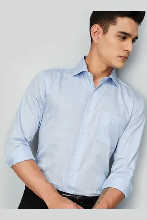 Max Collection Men Spread Collar Windowpane Checked Cotton Casual Shirt