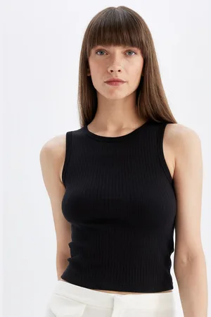 DeFacto Women Solid Round Neck Cotton Top