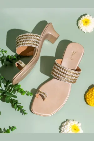 Inc 5 Women Embellished Ethnic Block Sandals