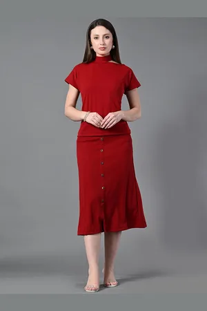 Roadster Slit Neck Short Sleeves T-Shirt With Skirt