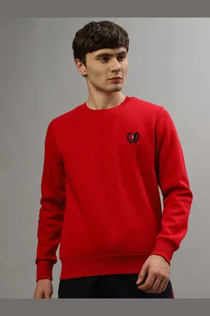 ICONIC Men Solid Round Neck Cotton Pullover Sweatshirt