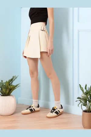 DressBerry Women Boho Vibes Belted Wrap Mini Skirt