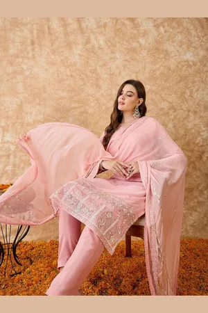 Sangria Floral Embroidered Unstitched Dress Material