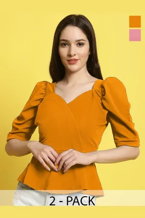 Metronaut Womens - Pack Of 2 Sweetheart Neck Crop Top