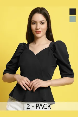 Metronaut Womens - Pack Of 2 Sweetheart Neck Crop Top