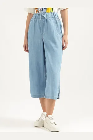 Benetton Women Regular Fit High-Rise Cotton Trousers