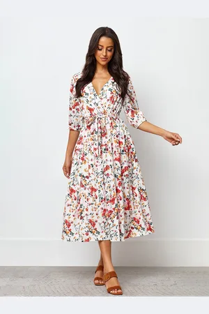 Roadster The Lifestyle Co Floral Print Short Balloon Sleeve Dress