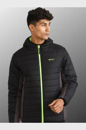 BOLDFIT Colourblocked Quilted Lightweight Hooded All Weather Outdoor Puffer Jacket