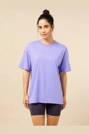 Cult Women Bio Finish Solid Round Neck Cotton Oversized T-shirt