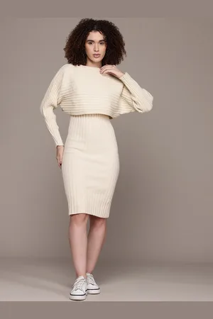 Roadster Woollen Bodycon Dress With Top