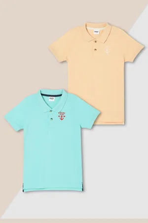 Max Collection Boys Pack Of 2 Solid Polo Collar Cotton T-shirts
