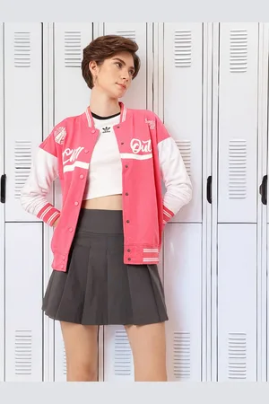 DressBerry Sporty Chic Printed Relaxed Fit Varsity Jacket
