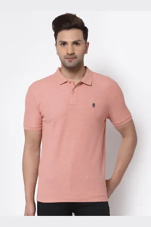 Red Tape Men Peach-Coloured Polo Collar Cotton T-shirt