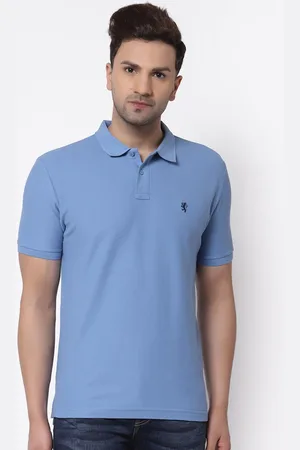 Red Tape Men Blue Polo Collar Cotton T-shirt