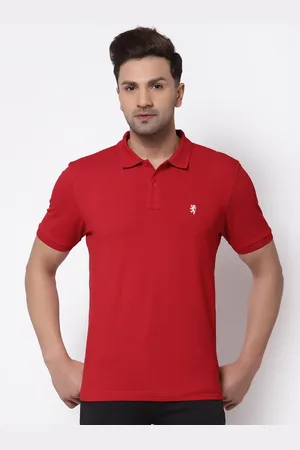 Red Tape Men Red Polo Collar T-shirt