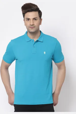 Red Tape Men Blue Polo Collar Pure Cotton T-shirt