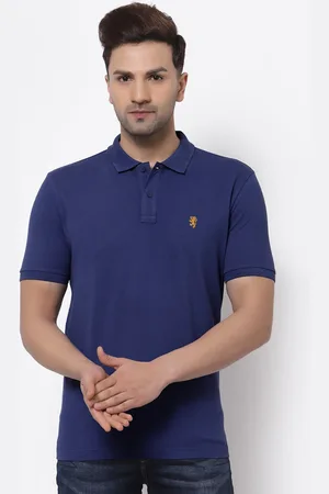 Red Tape Men Blue Polo Collar Pure Cotton T-shirt