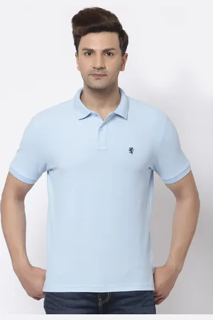 Red Tape Men Blue Polo Collar Pure Cotton T-shirt