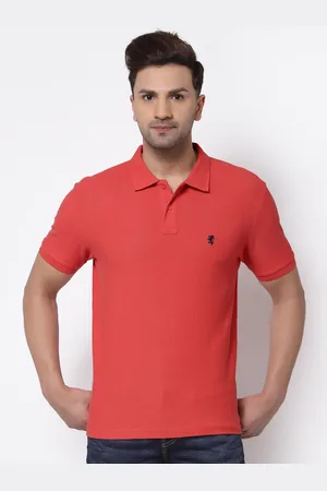 Red Tape Men Coral Polo Collar Pure Cotton T-shirt