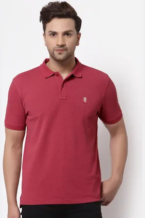 Red Tape Men Maroon Polo Collar T-shirt