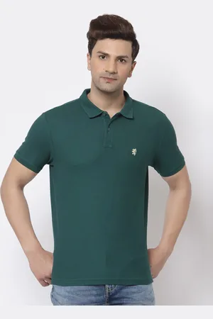 Red Tape Men Green Polo Collar Pure Cotton T-shirt