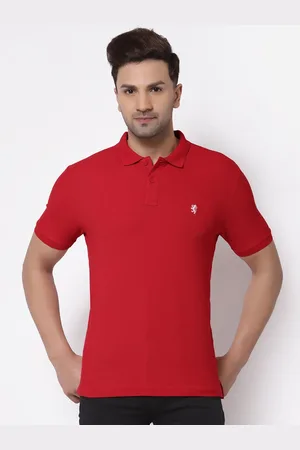 Red Tape Men Red Polo Collar Cotton T-shirt