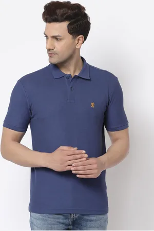 Red Tape Men Blue Polo Collar Pure Cotton T-shirt