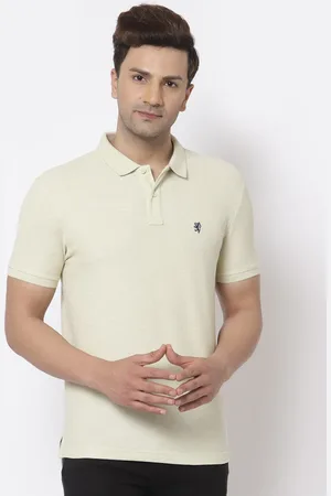 Red Tape Men Yellow Polo Collar Cotton T-shirt