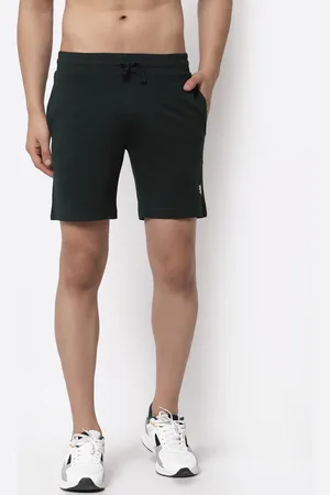 Red Tape Men Green Regular Fit Outdoor Sports Cotton Shorts