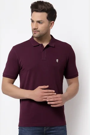 Red Tape Men Burgundy Polo Collar Pure Cotton T-shirt