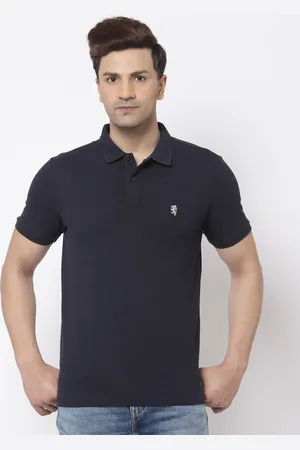 Red Tape Men Navy Blue Polo Collar Cotton T-shirt