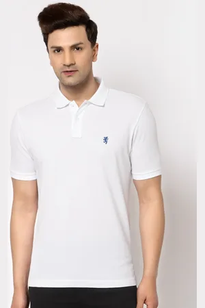 Red Tape Men White Polo Collar Pure Cotton T-shirt