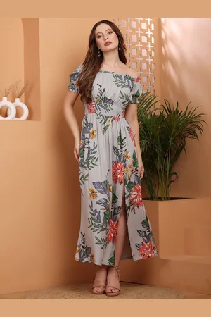 DEBONATELLA Women Floral Printed Off-Shoulder Maxi Dress