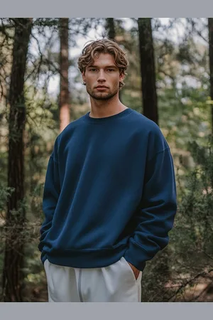 NOBERO Men Oversized Solid Sweatshirt