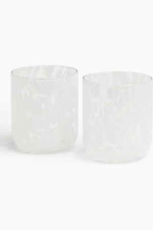 H&M White 2-Pack Patterned Tumblers