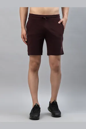 Red Tape Men Maroon Pure Cotton Sports Shorts