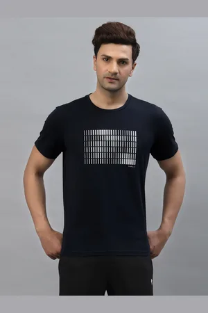 Red Tape Men Navy Blue & White Printed Training or Gym T-shirt