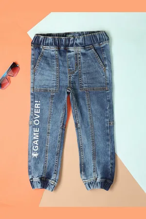 V-Mart Boys Jogger Low Distress Heavy Fade Stretchable Jeans