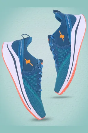 Sparx Men Blue & Green Mesh Regular Running Shoes