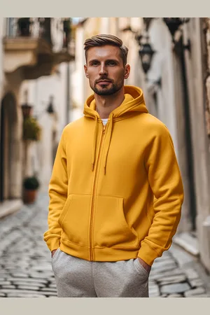 NOBERO Men Zipper Hooded Sweatshirt