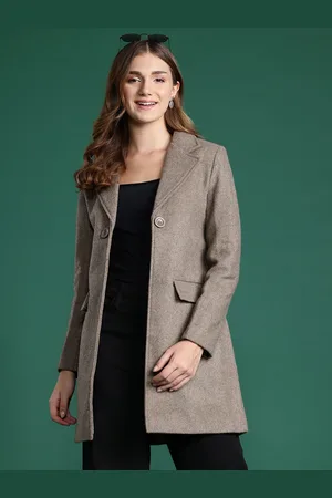 DressBerry Notched Lapel Collar Overcoat