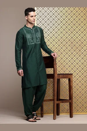 House of Pataudi Embroidered Yoke Design Regular Jashn Kurta with Salwar
