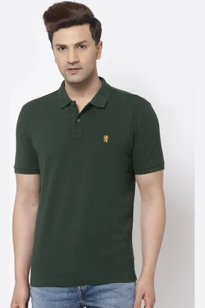 Red Tape Men Green Polo Collar Cotton T-shirt