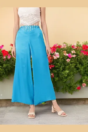 DressBerry Women The Satin Edit Modern Luxe Wide Leg Trousers