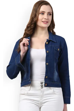 Funday Fashion Women Washed Cotton Patchwork Jacket