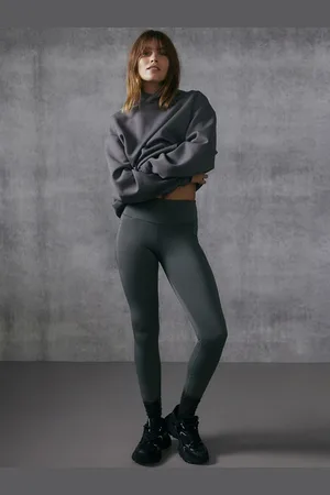 H&M Pocket-Detail Women Sports Solid Leggings In Dry Move