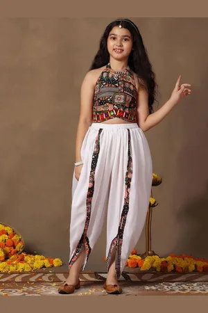 BAESD Girls Printed Top with Dhoti Pants