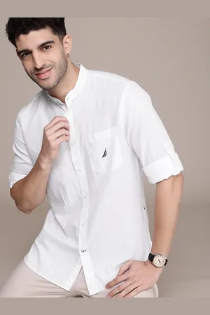 Nautica Men Smart Slim Fit Cotton Linen Casual Shirt